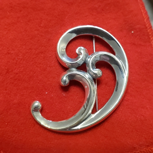 Large Retired James Avery Scroll style Brooch - Picture 2 of 6